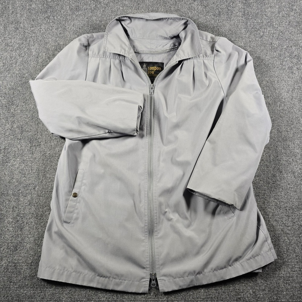 Vintage London Fog Women's Thinsulate 3M Zip Jacket Gray Size 12 Insulated Coat